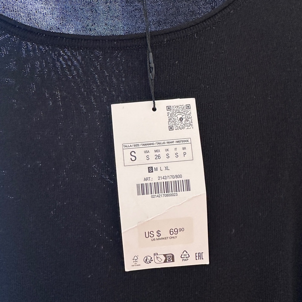 Zara Sash Knit MIDI Dress - NWT Small 🖤 - Picture 6 of 9